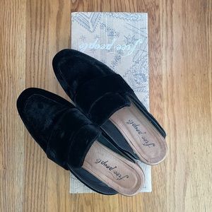 Free People At Ease Velvet Loafer Mule
